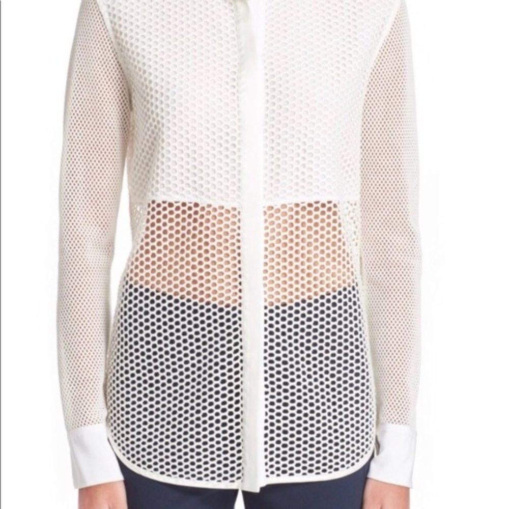 Blue Rag & Bone mesh blouse